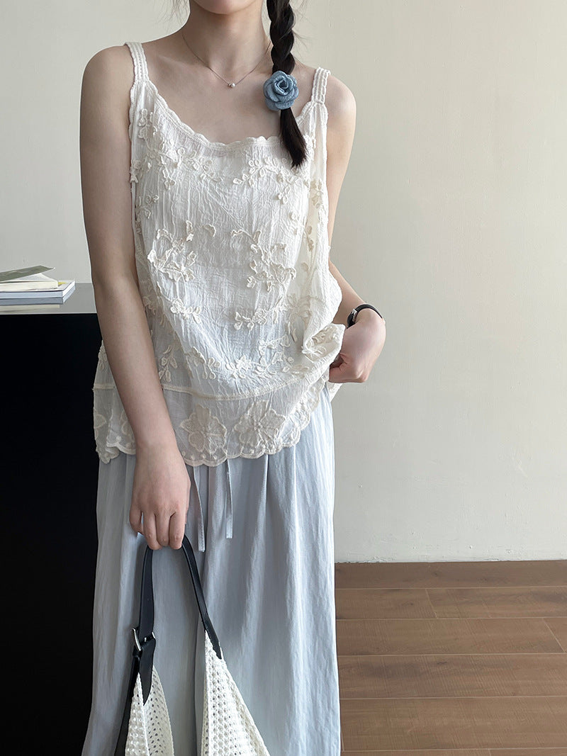 【cimYL201】實拍日系棉質重工刺繡提花背心250410