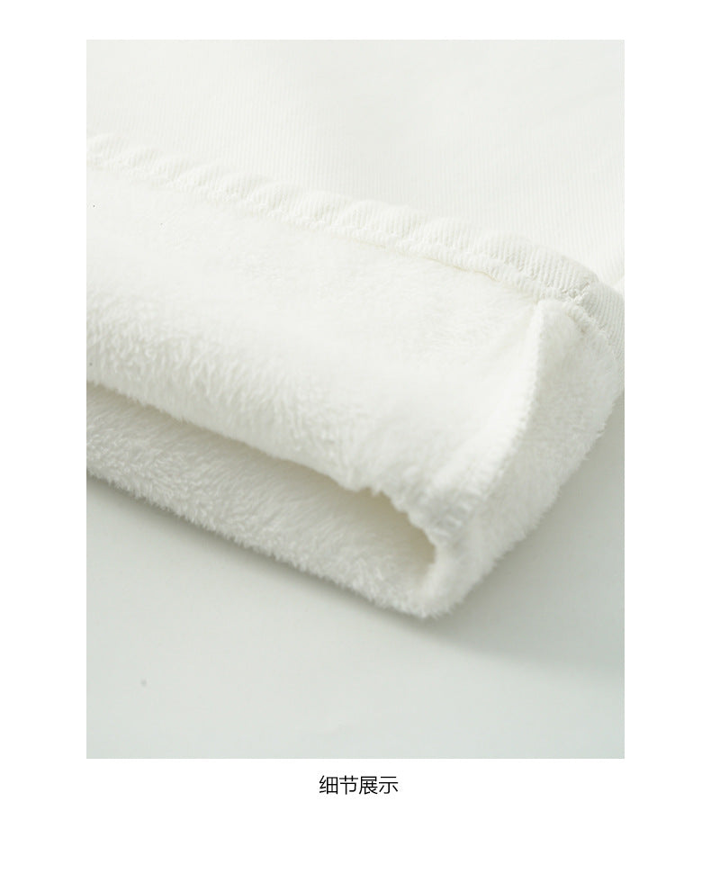 【H5512】實拍S~XL韓國保暖加絨白色牛仔褲251118