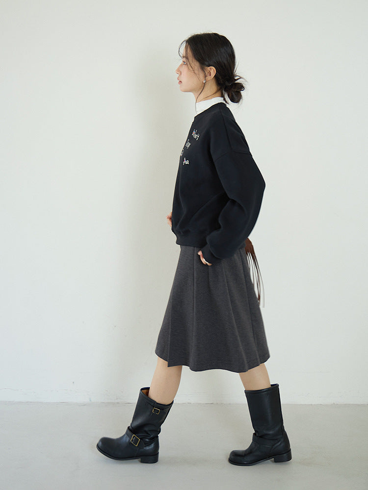 【LD3270】 實拍精品刺繡珠寬鬆厚款長袖衛衣(加絨)251020
