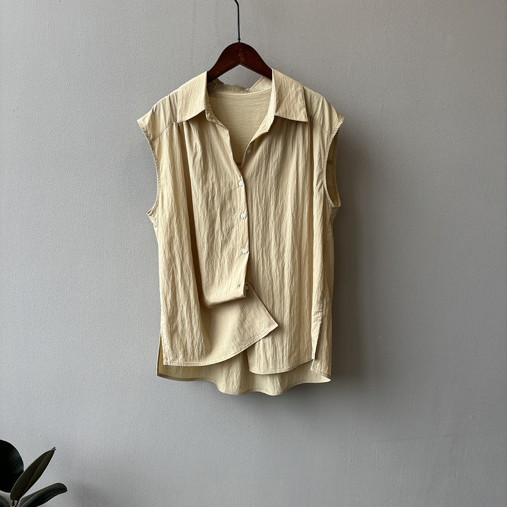 【Y3180】實拍夏季韓國簡約復古襯衫240619