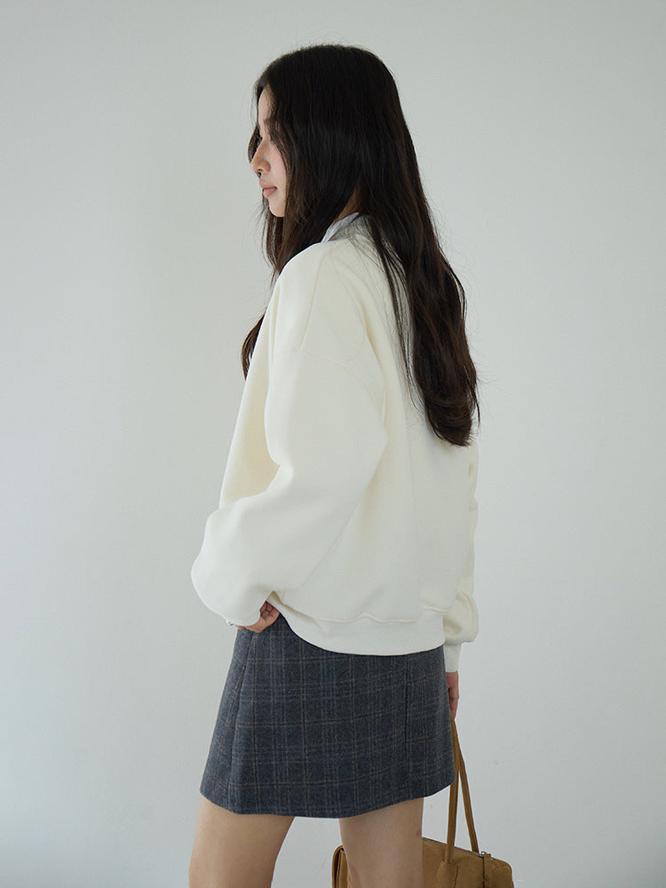 【LD3270】 實拍精品刺繡珠寬鬆厚款長袖衛衣(加絨)251020