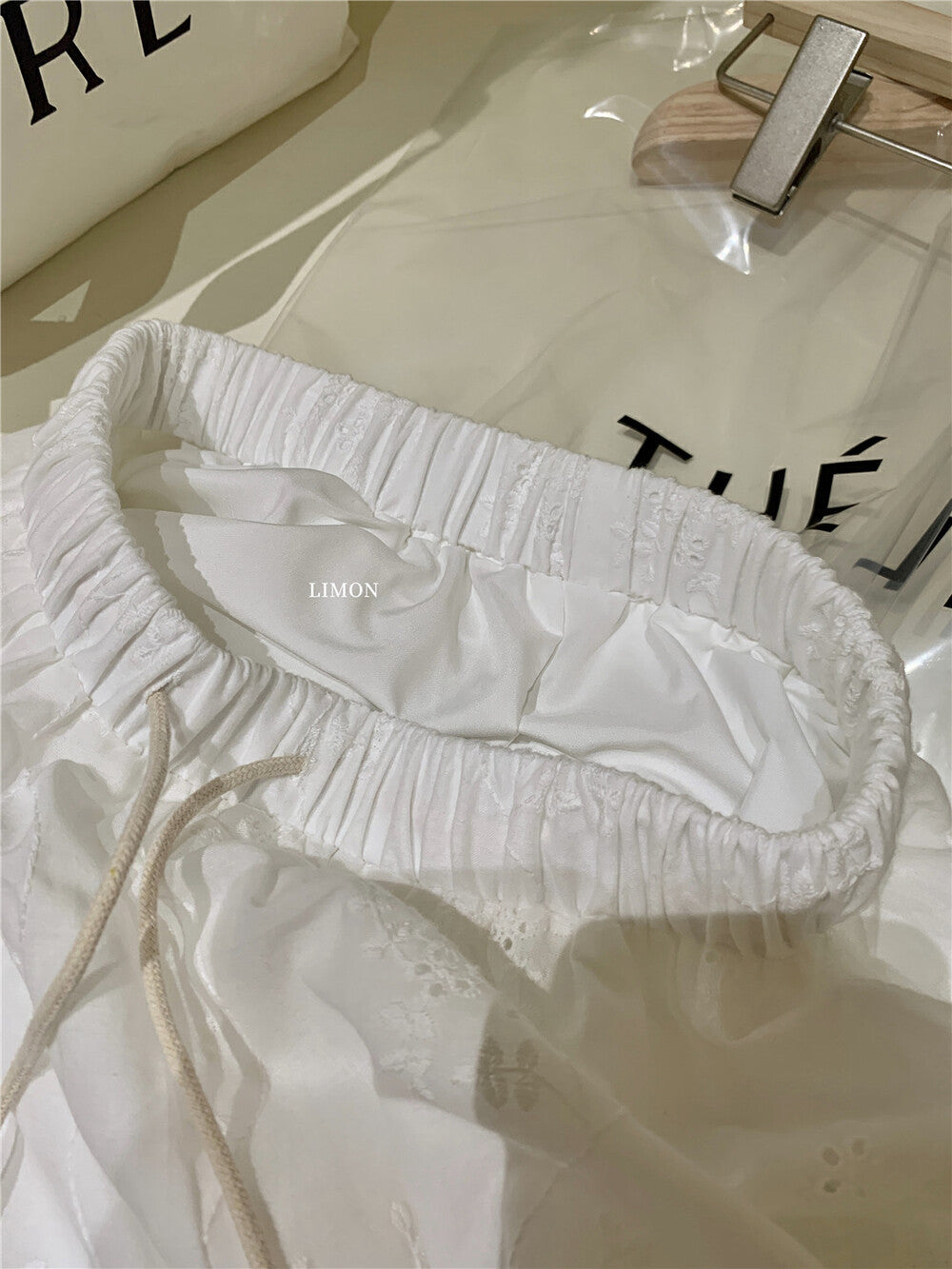 【L8652】實拍檸檬家 清新蕾絲寬褲|鬆緊高腰長褲250519