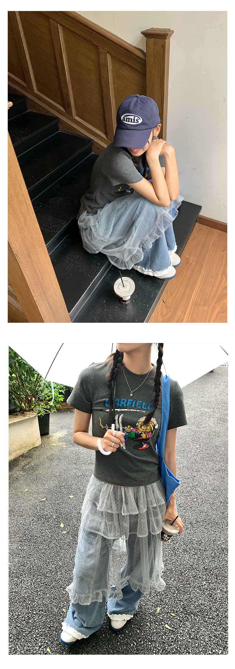 【H5263】實拍韓系氛圍感外穿蕾絲透視蛋糕紗裙250513