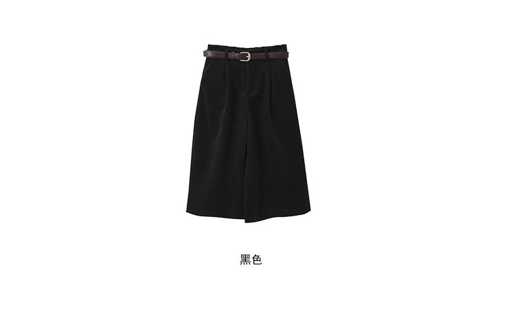 【LD1129】實拍秋冬英倫加厚毛呢高腰闊腿七分褲251012