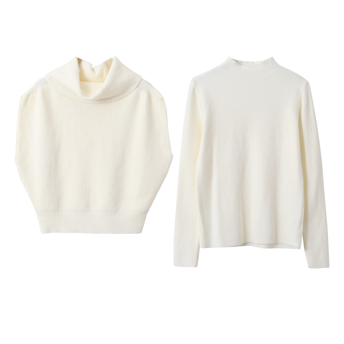 【LD11065】實拍半高領針織衫+針織背心251209