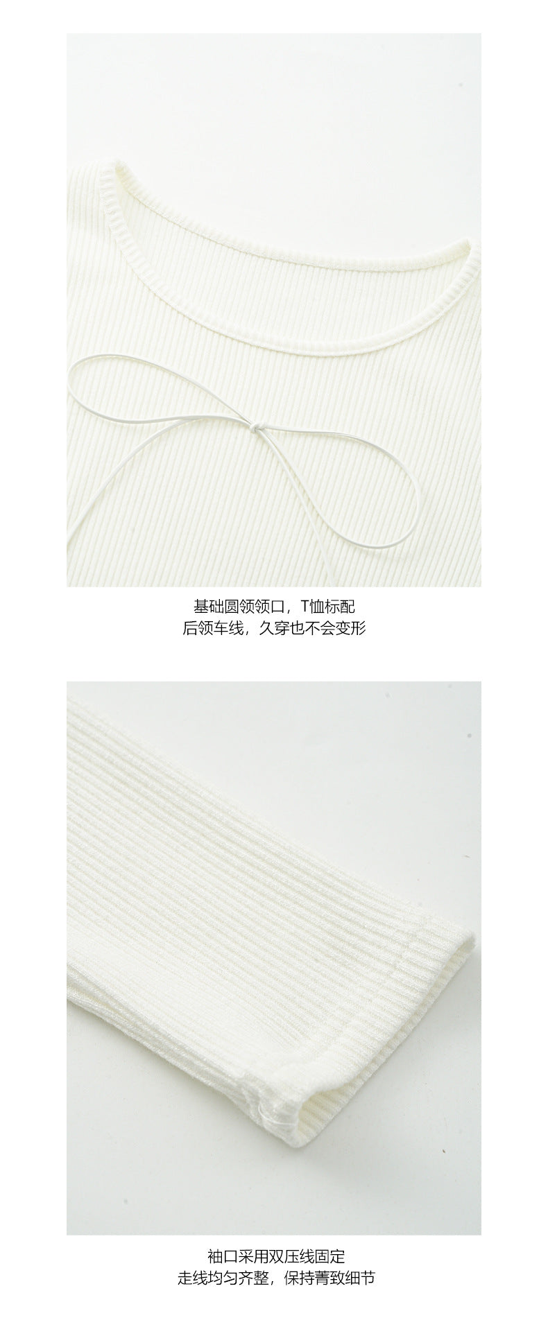 【H5063】實拍春夏氣質款蝴蝶結蕾絲長袖T恤250224