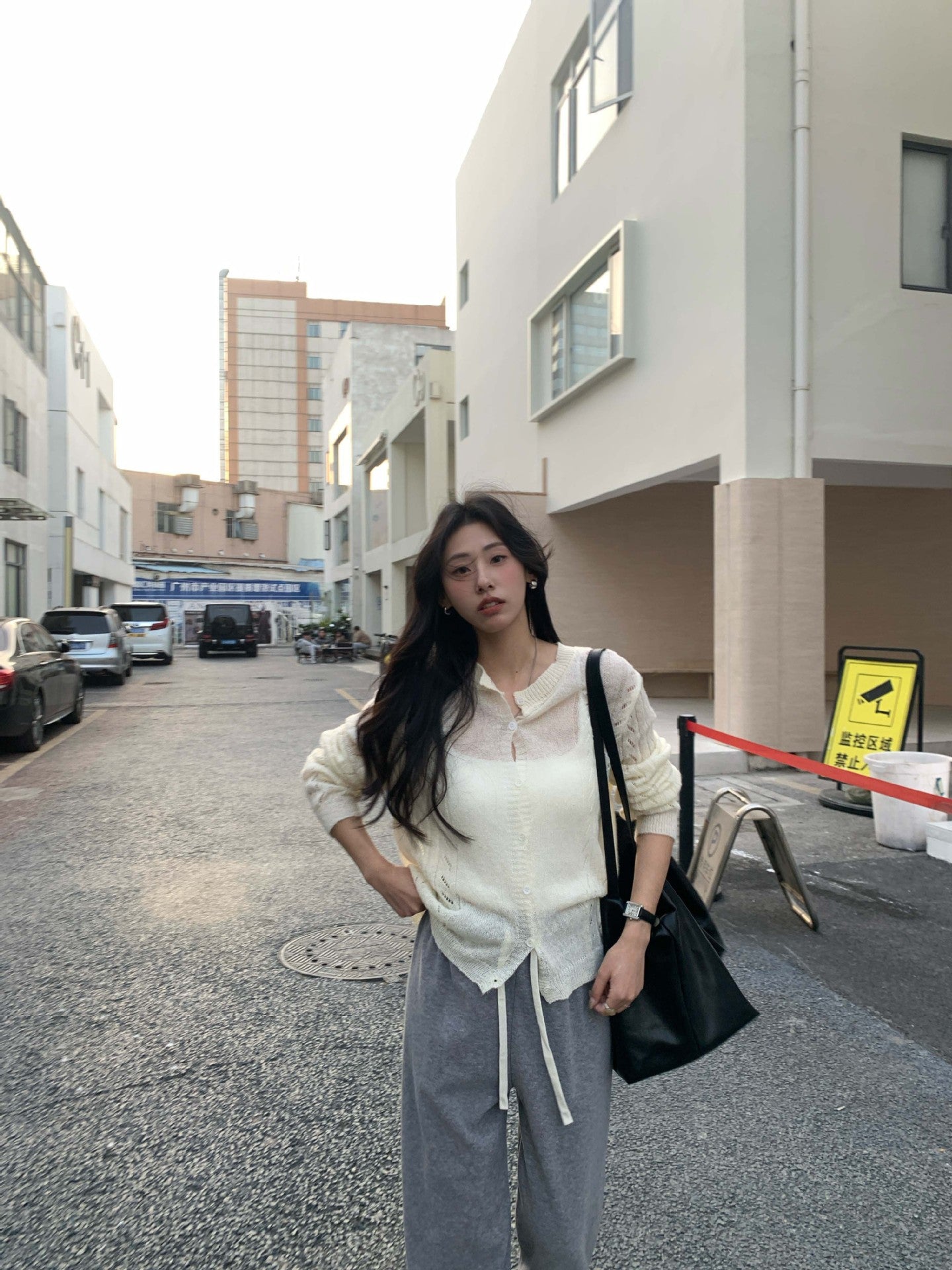【H5035】實拍早春温柔鏤空長袖毛針織衫250210