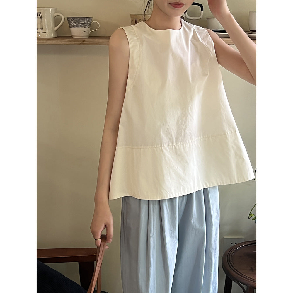 【Y82031】實拍夏季韓國簡約無袖長上衣250327