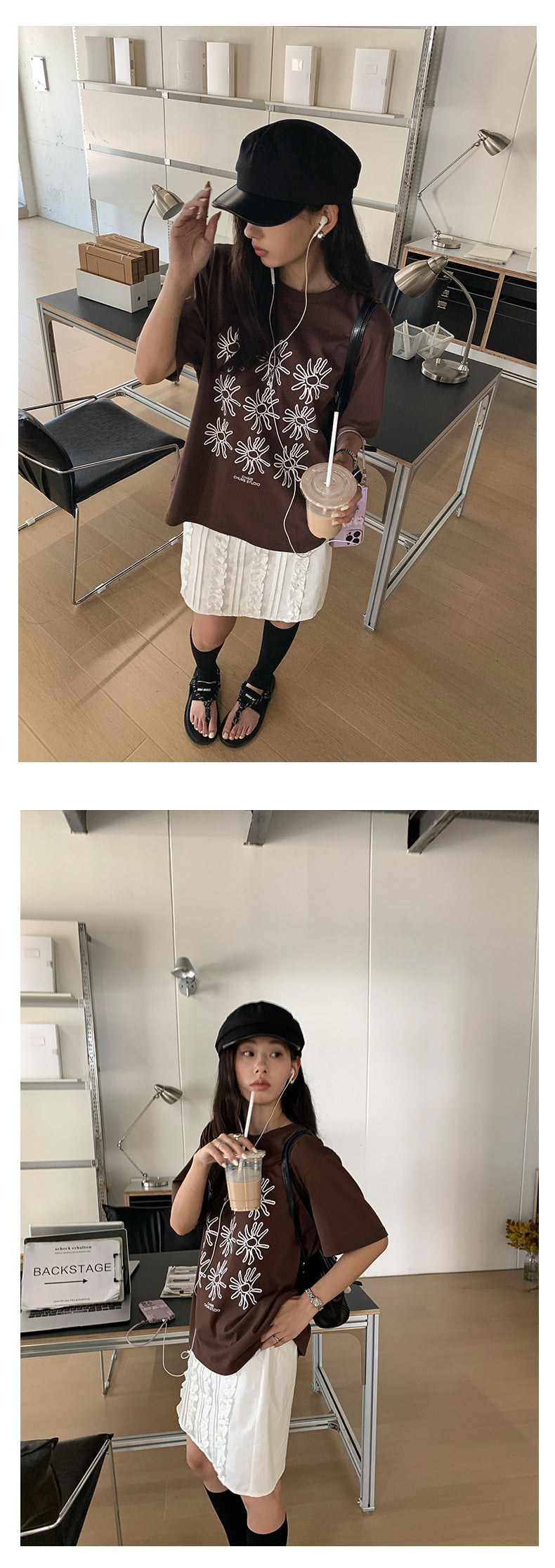 【H5367】實拍清新感小荷葉短裙250708