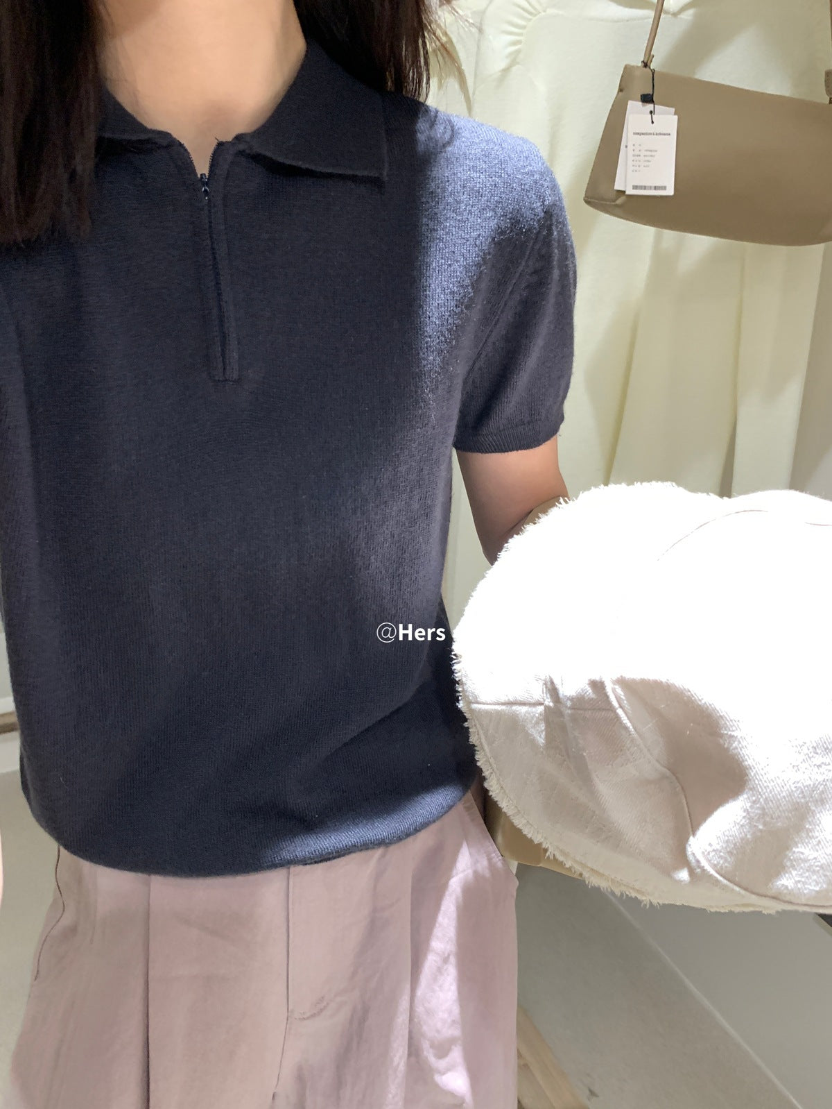 【hers20405】實拍HERS夏季簡約針織polo衫250505