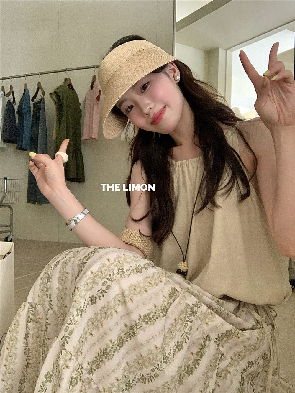 【L8665】實拍檸檬家 少女感棉麻綁帶背心250519