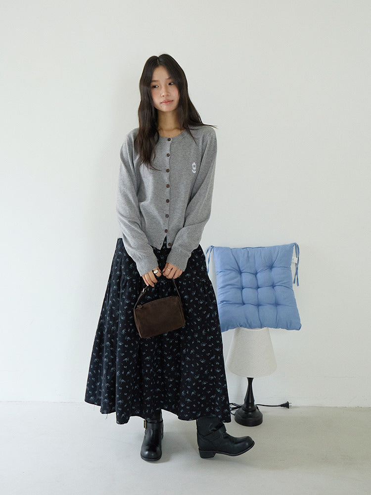【LD3196】實拍刺繡小花長袖針織小外套250929
