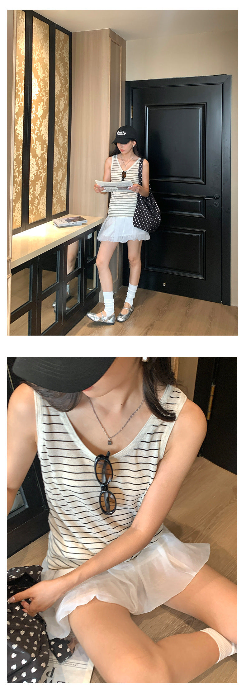 【H5238】實拍夏日涼雙含亞麻針織新背心250506