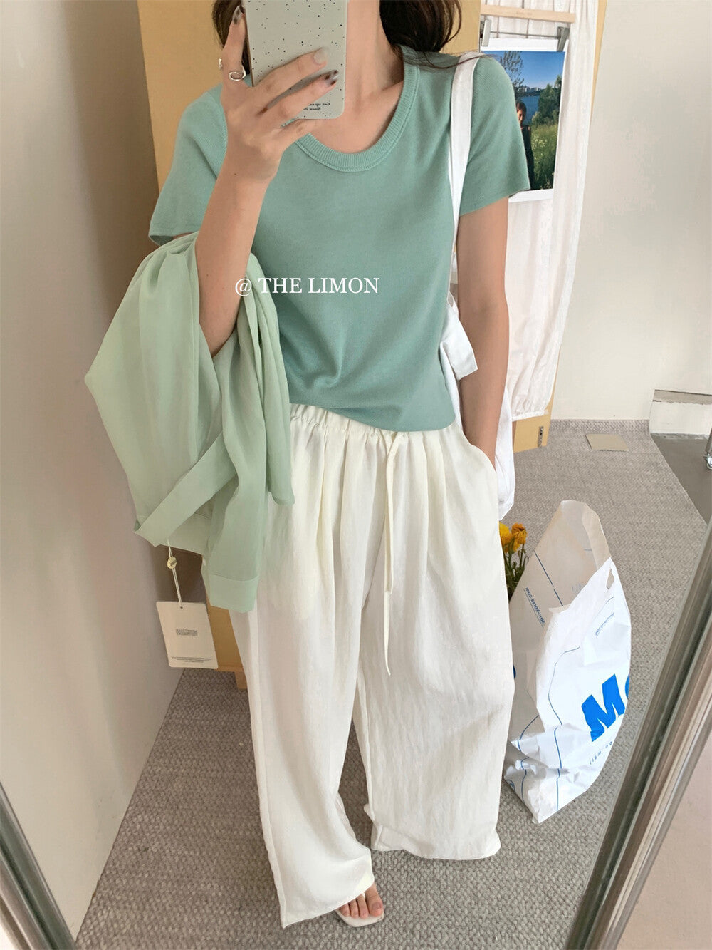 【L8327】實拍夏季亞麻垂感直筒高腰長褲250505