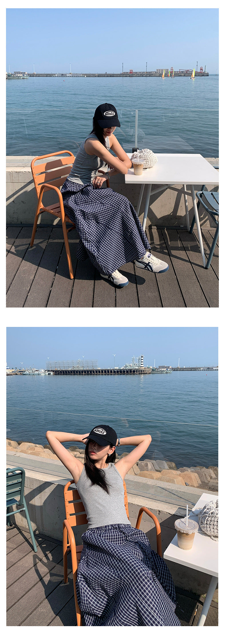 【H5301】實拍夏季輕爽格子氣球長裙250610