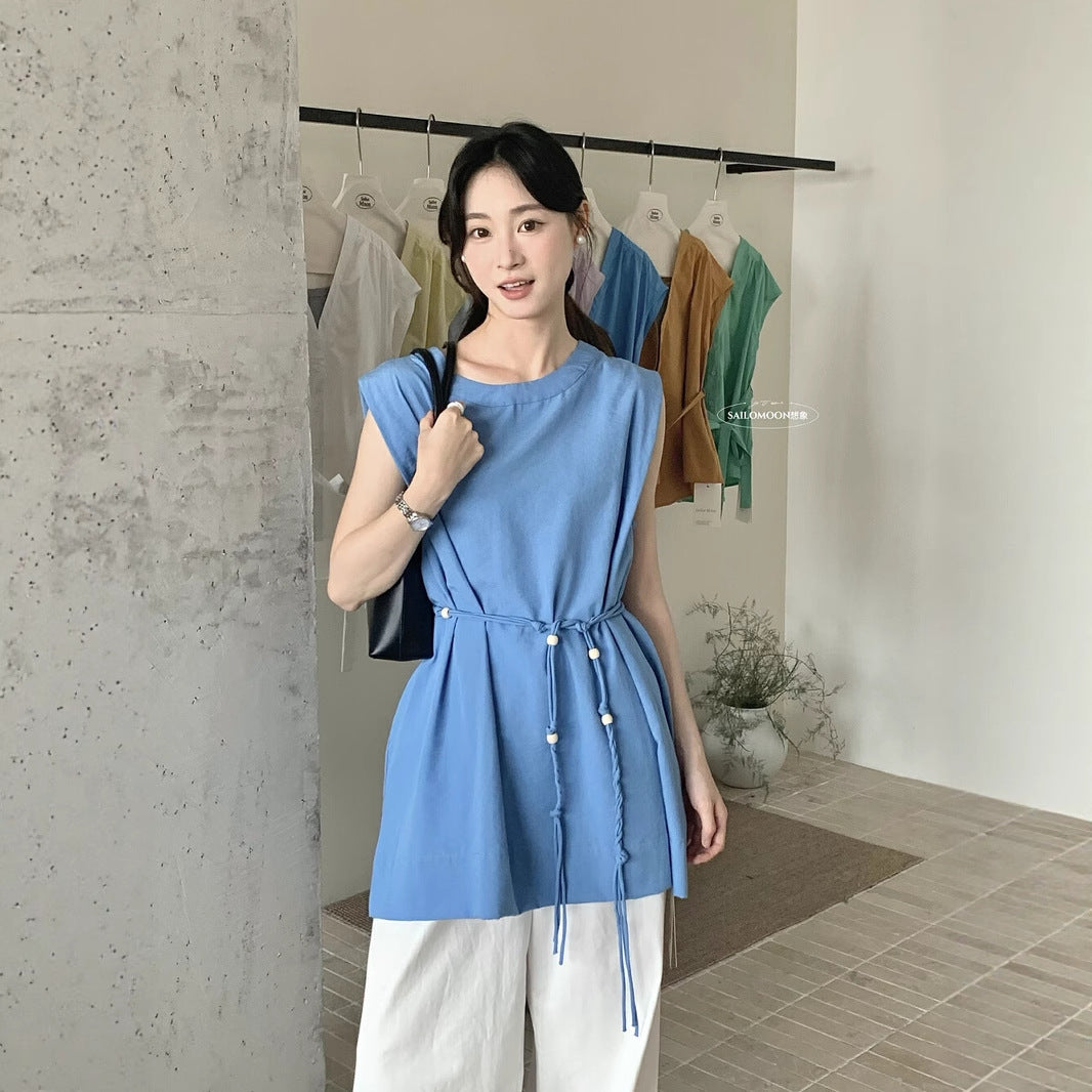 【L10088】實拍夏季日常棉麻長上衣250505