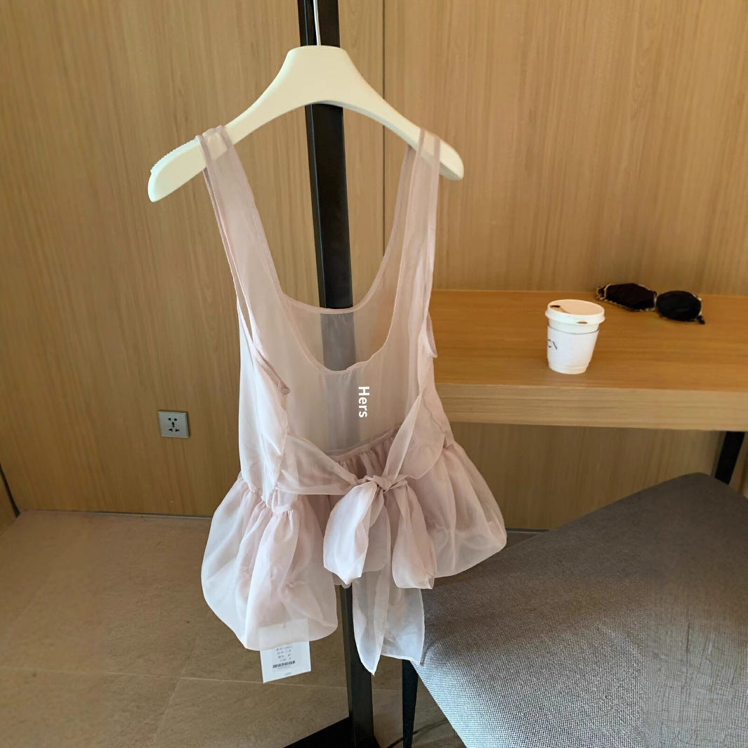 【L20603】實拍Hers夏季小仙女綁帶雪紡衫250505