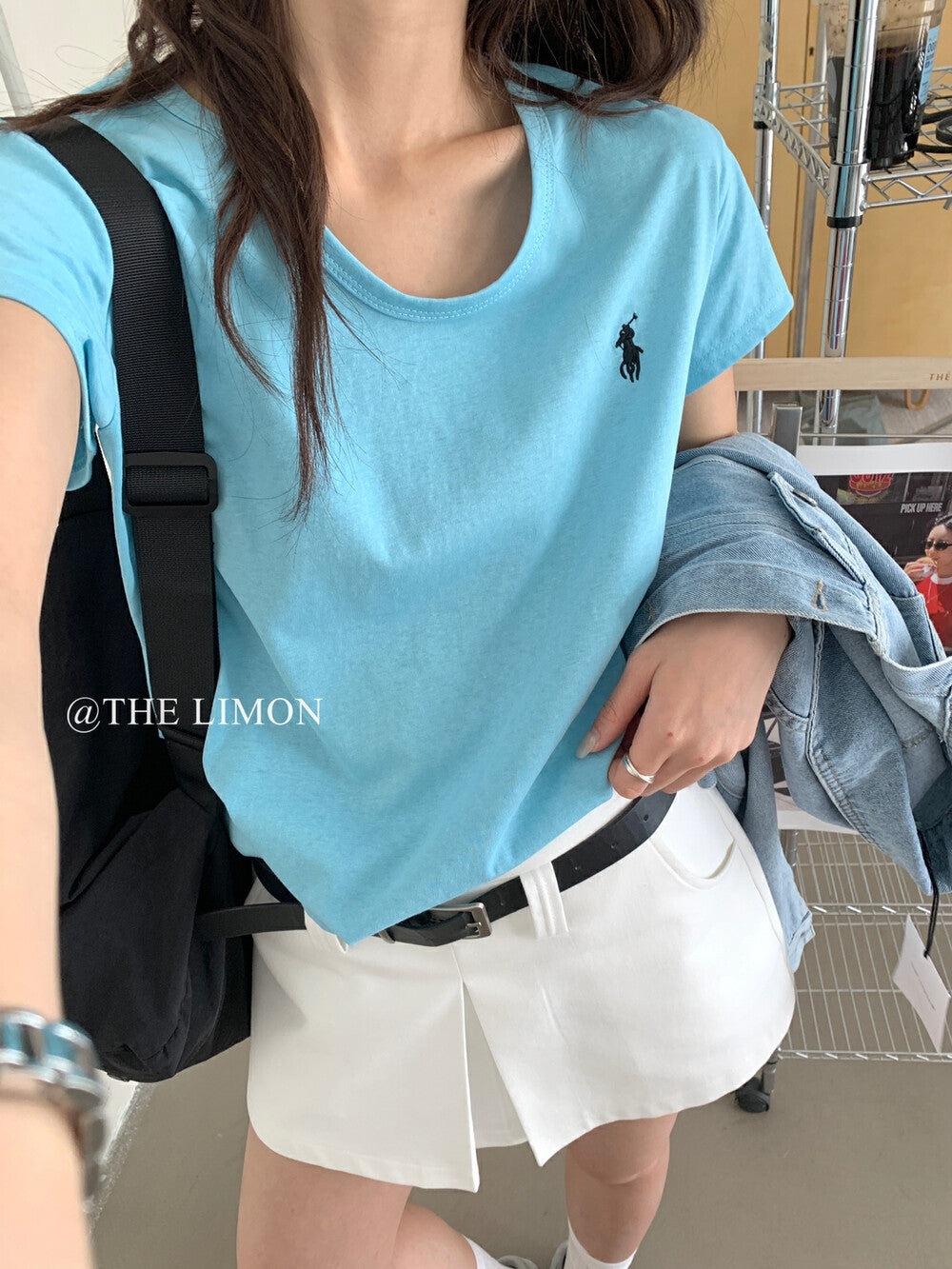 【LTM0966】實拍檸檬小馬刺繡休閒短袖T恤250414