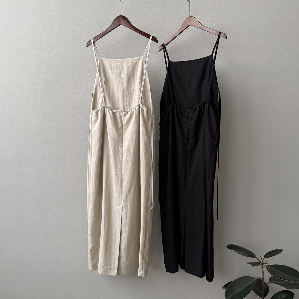 【Y82287】實拍夏季簡約氣質吊帶顯瘦洋裝250501