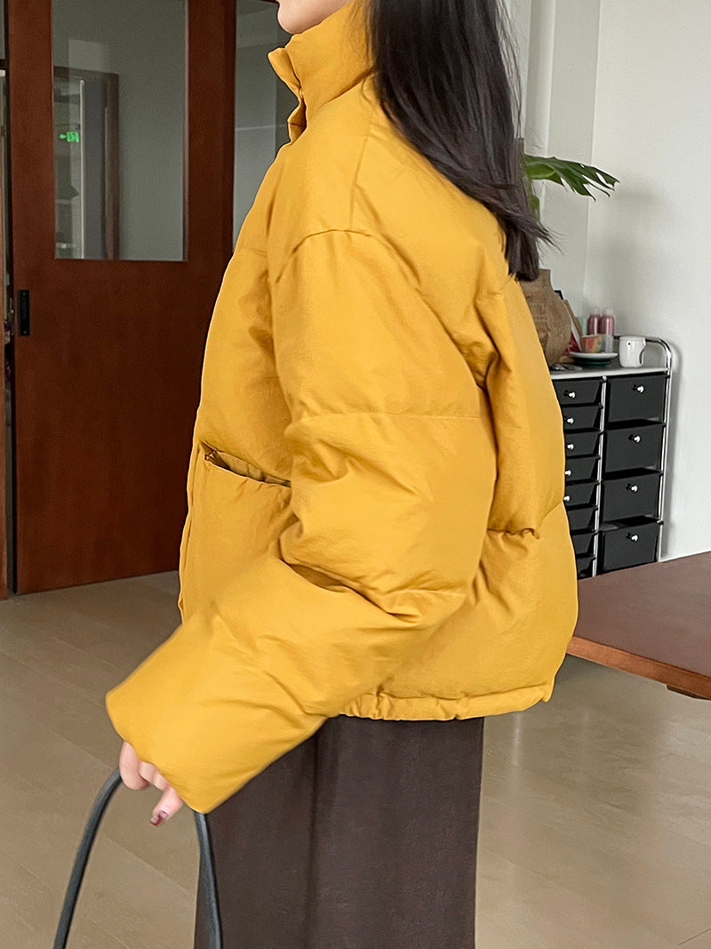 【cim35031】實拍冬季麵包羽絨連帽立領外套(可拆針織連帽)(含白鴨絨80%)241225