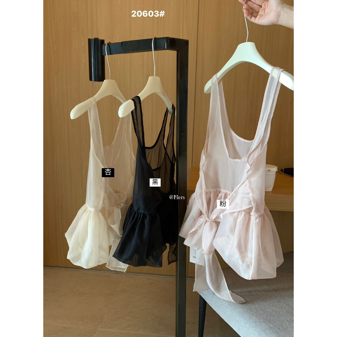 【L20603】實拍Hers夏季小仙女綁帶雪紡衫250505