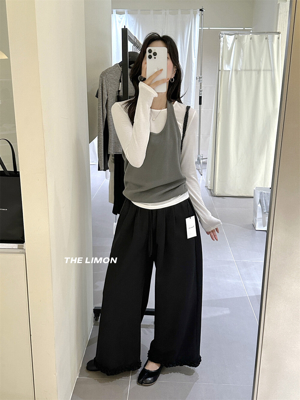 【L8318】實拍檸檬時髦簡約針織背心250901