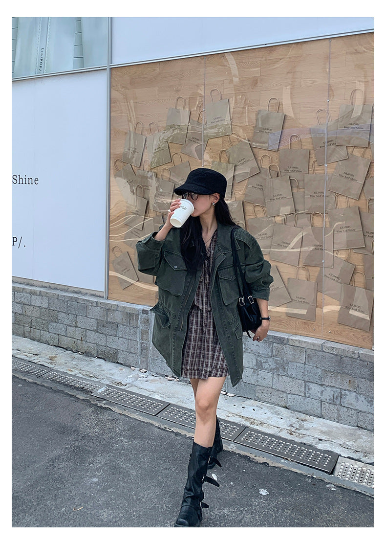 【H5447】實拍美式重工多口袋抽繩工裝外套250923