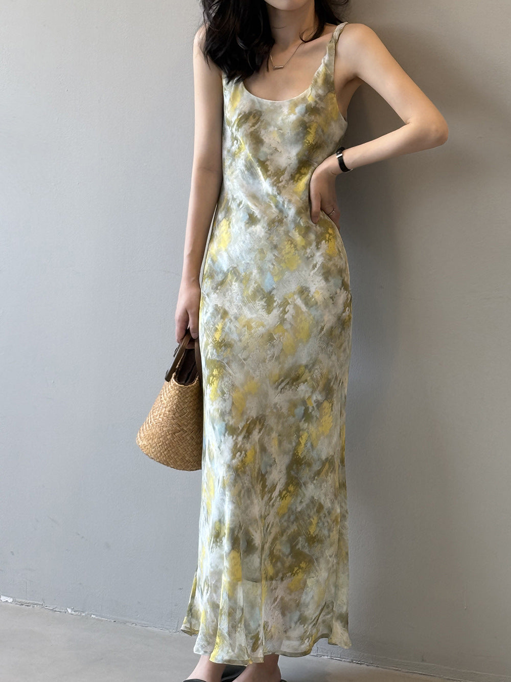 【Y82321】實拍夏季法式復古氣質|前後兩穿綁帶洋裝250501
