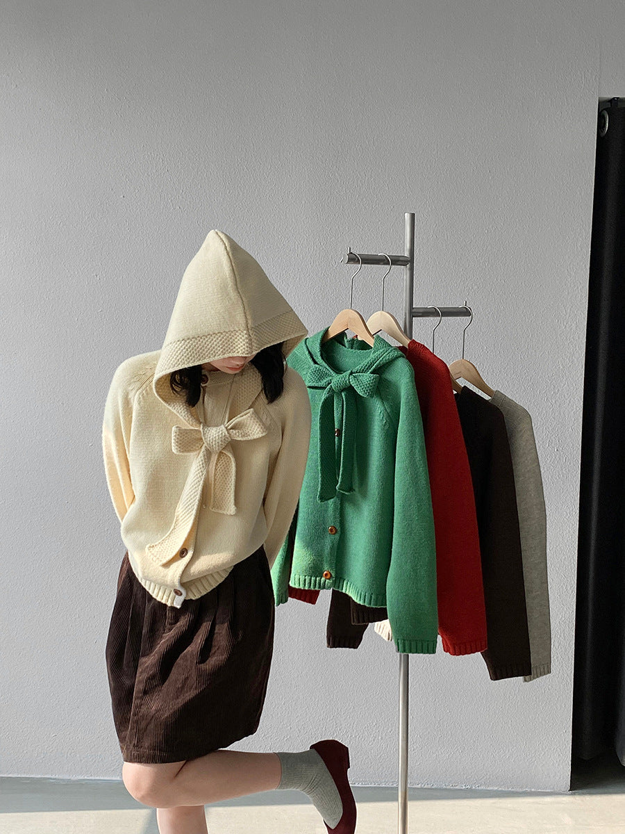 【cimz5935】實拍韓版復古針織戴帽+復古圓領針織開衫(羊毛5)251120