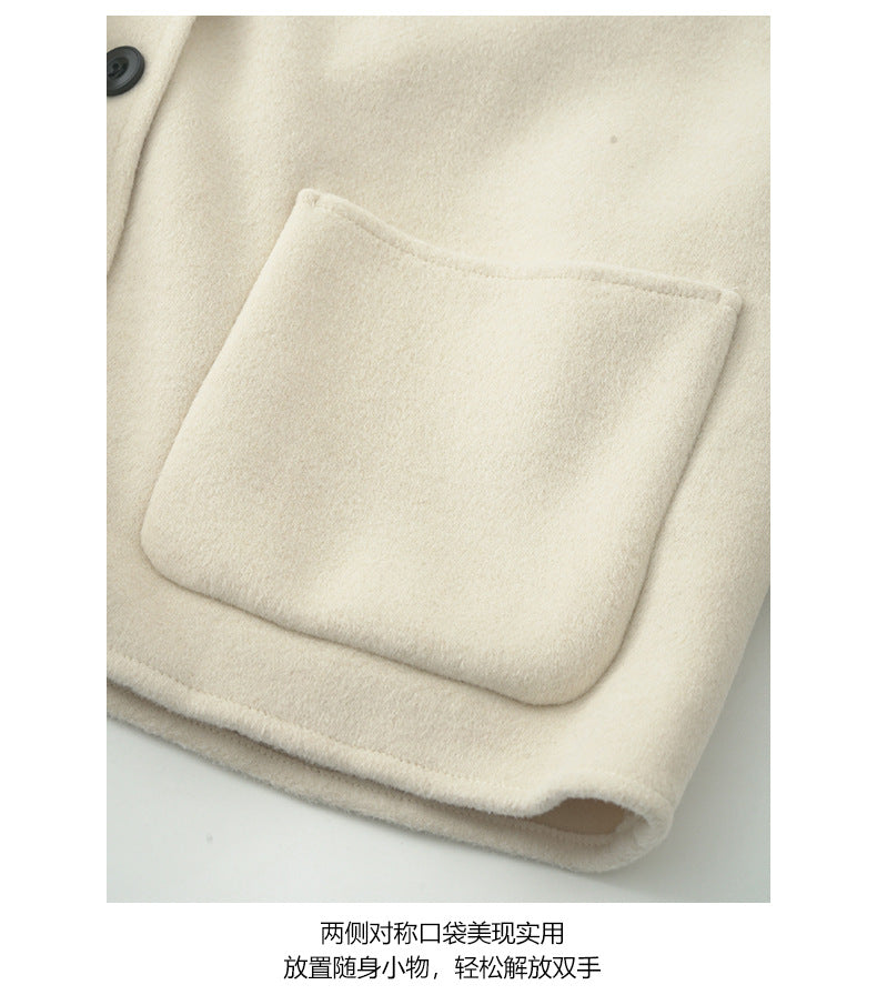 【H565】實拍高級感羊毛混紡羊絨手感外套大衣251021