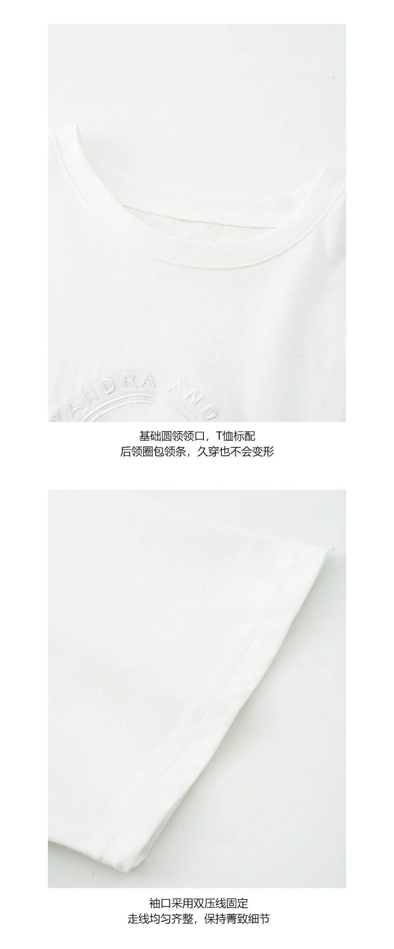 【H5215】實拍夏季甜美氣質|蝴蝶結刺繡圓領短袖T恤250429