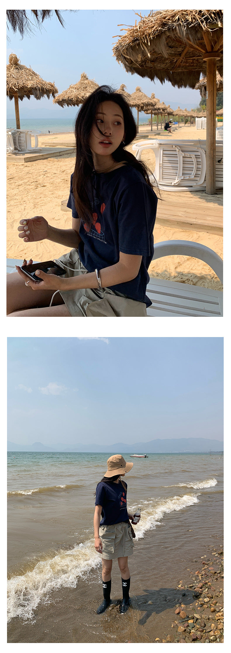 【H5129】實拍夏天休閒抽繩大口袋工裝裙(內有安全褲)250324