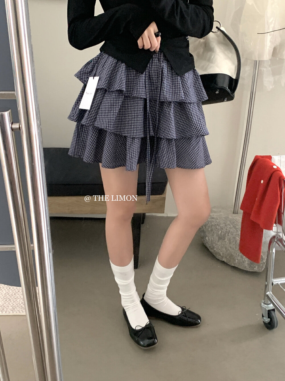 【L8312】實拍夏季學院小格子蛋糕裙高腰短裙250505