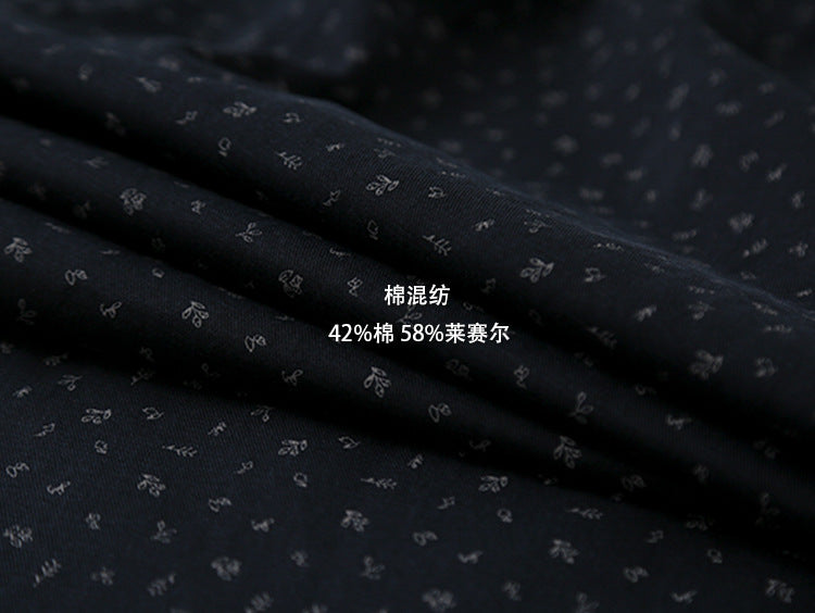 【L3150】實拍復古花點天絲棉高腰直筒長褲250827
