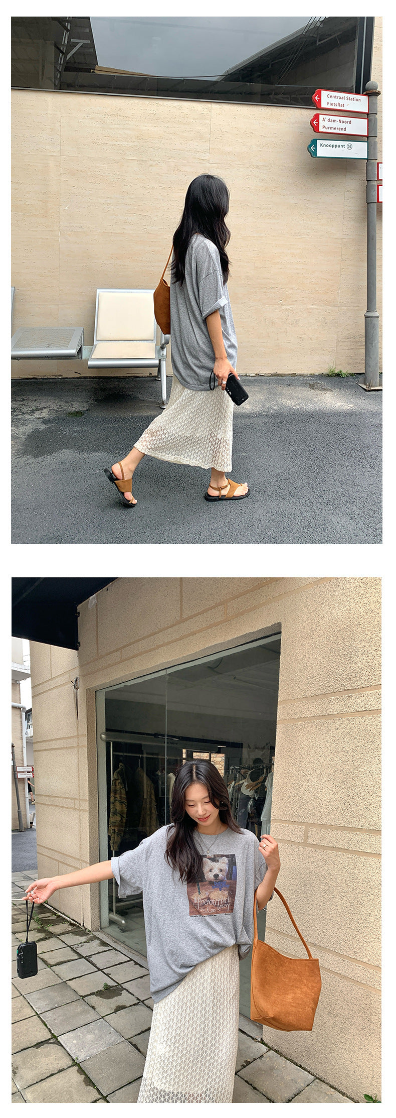 【H5247】實拍夏季甜美針織H型直筒鏤空蕾絲裙250513