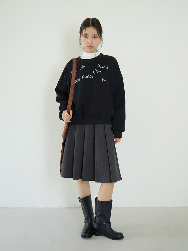 【LD3270】 實拍精品刺繡珠寬鬆厚款長袖衛衣(加絨)251020