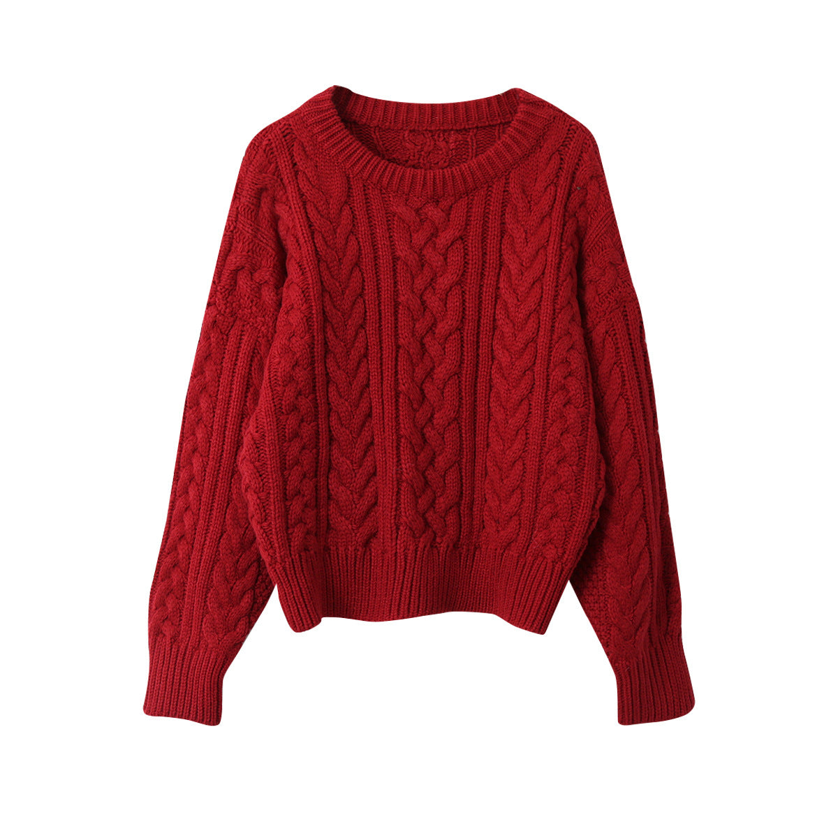 【LD11003】實拍冬季加厚麻花長袖圓領毛衣251110