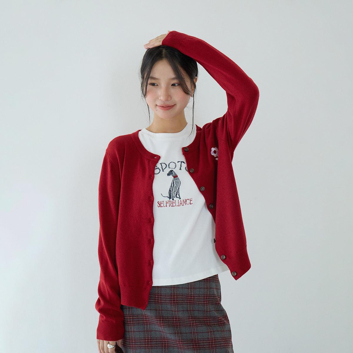 【LD3196】實拍刺繡小花長袖針織小外套250929