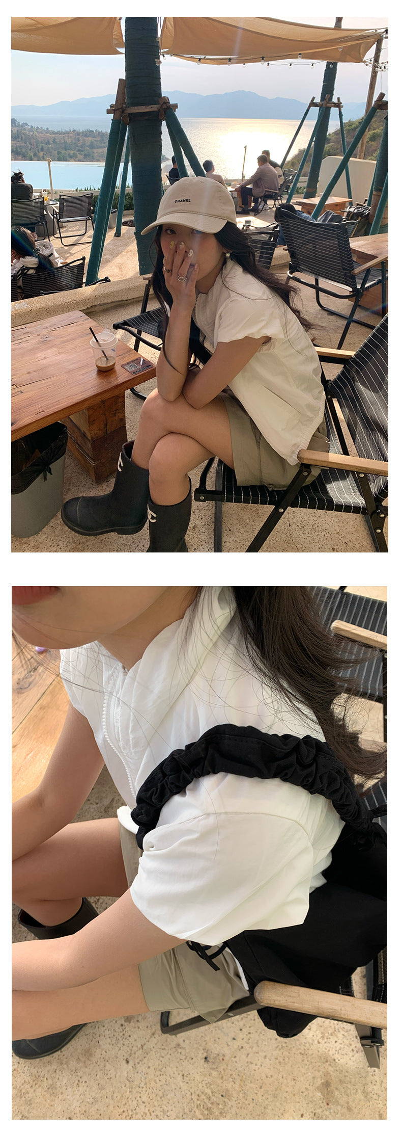 【H5136】實拍夏季工裝率性立領雙頭拉鍊外套上衣250324