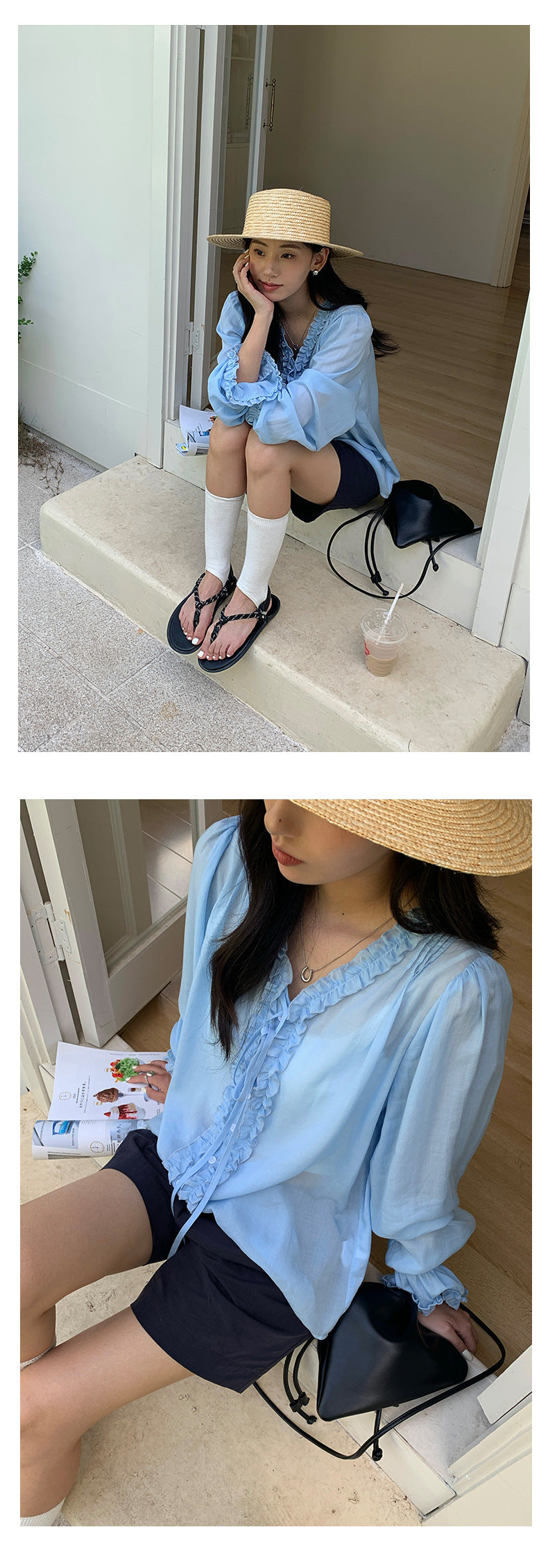 【H5336】實拍夏季棉麻A字高腰短褲250624