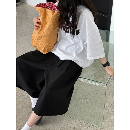 【cimu1876】日系通勤極簡風☁️休閒壓褶寬鬆西裝八分褲/直筒寬褲260716