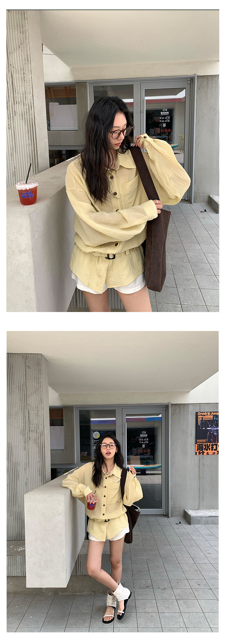 【H5295】實拍韓系夏氣質寬鬆防曬襯衫250603