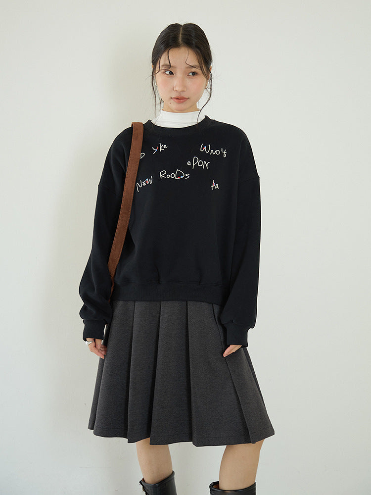 【LD3270】 實拍精品刺繡珠寬鬆厚款長袖衛衣(加絨)251020