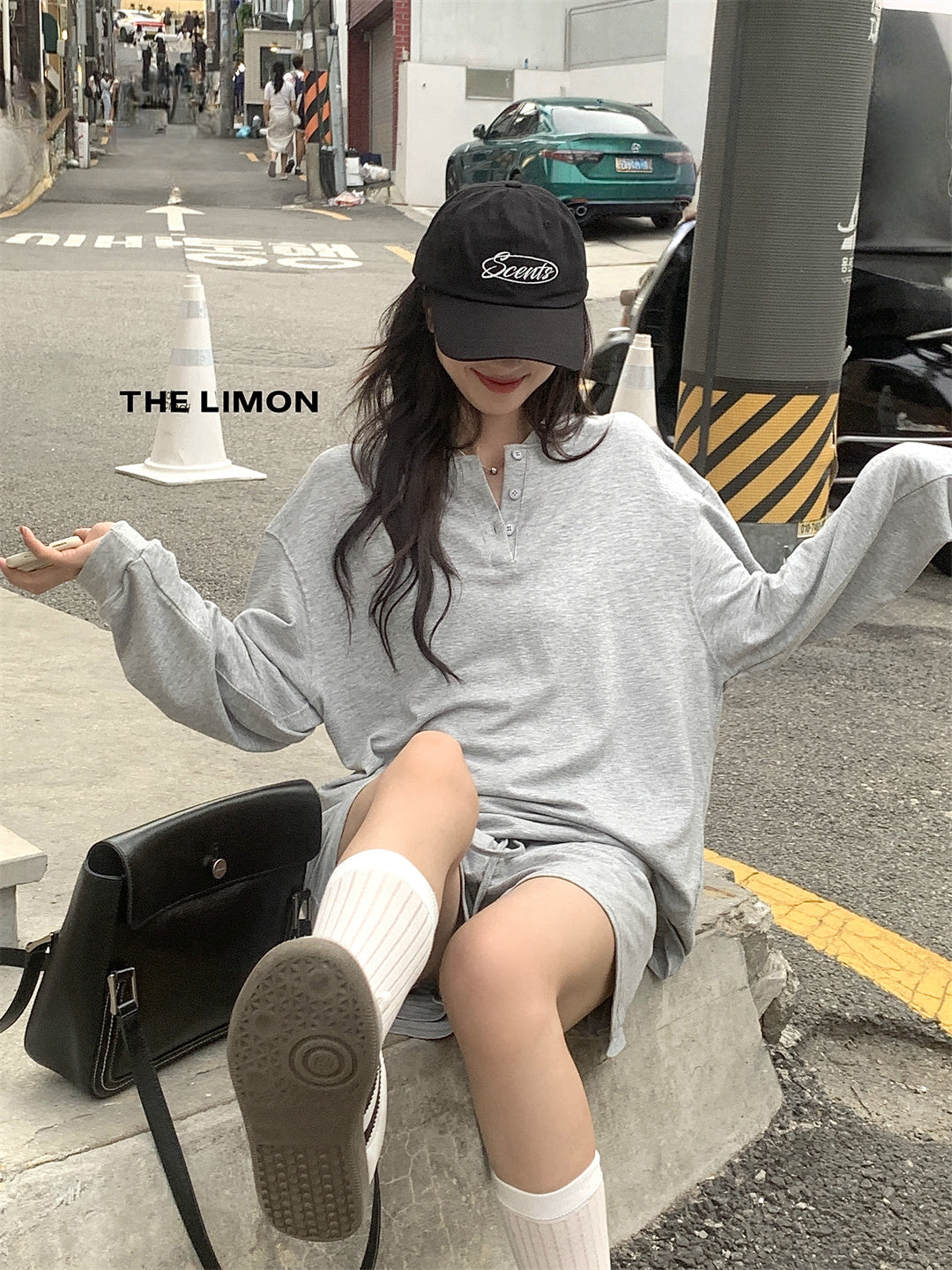 【L9008】實拍檸檬家休閒運動套裝 顯瘦上衣+寬鬆闊腿褲250901