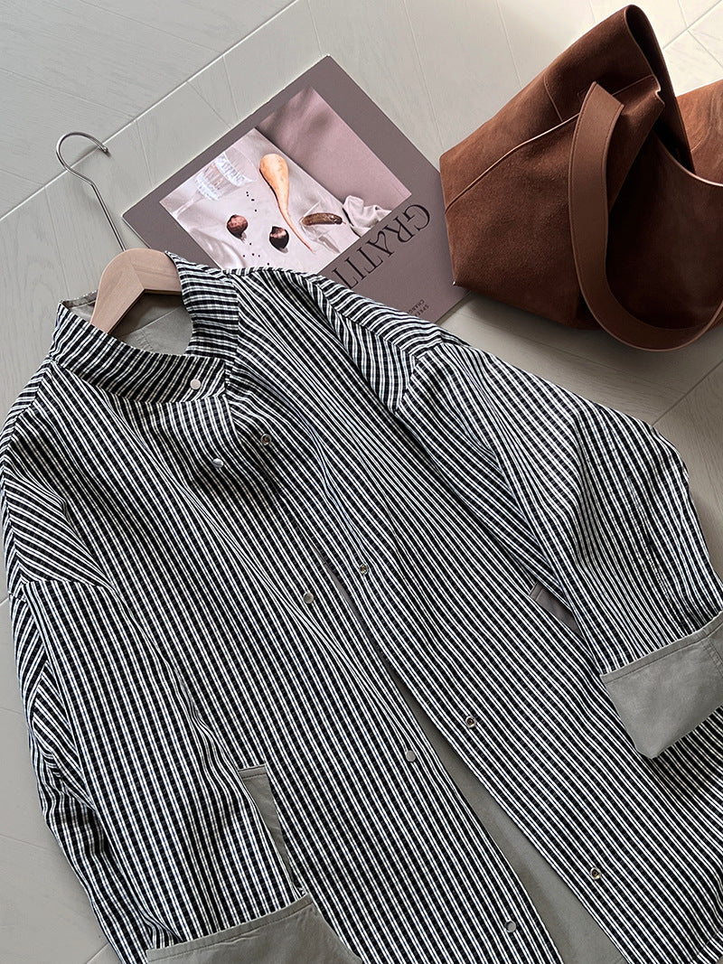 【cim1228】實拍韓國高級天絲棉雙面可穿黑白格風衣外套251030