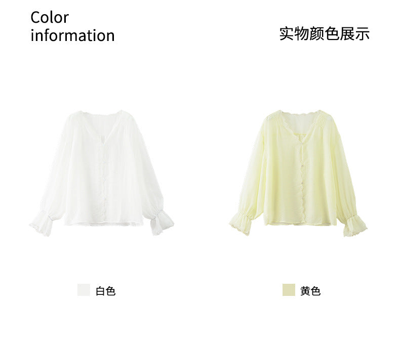 【H5261】實拍夏季韓系純白防曬長袖 寬鬆棉麻罩衫250513
