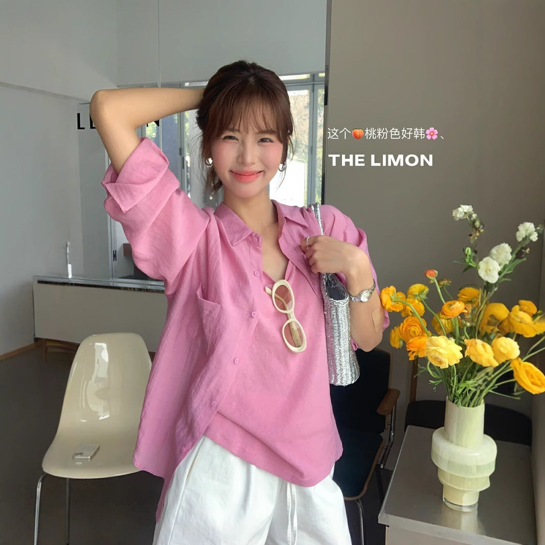 【LTM0981】實拍夏季高級感天絲防曬長袖襯衫250505
