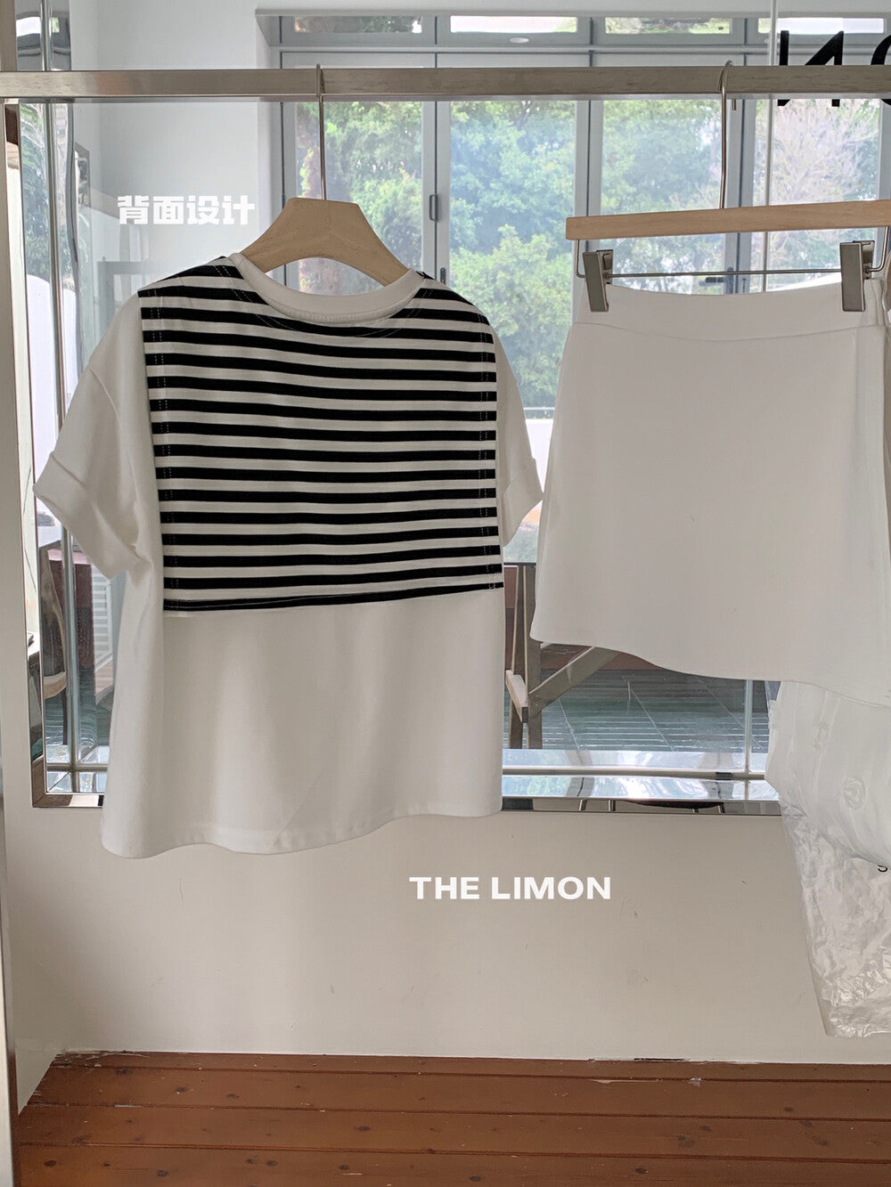 【L8508】實拍夏季俏皮小狗刺繡短袖T恤+高腰短裙250505