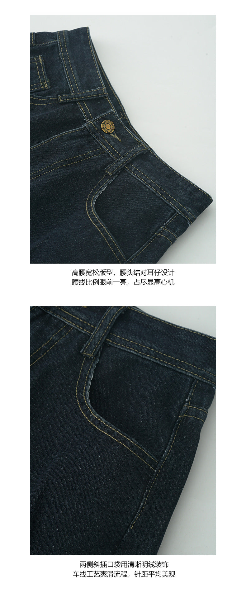 【H5206】實拍S~XL夏季復古高腰寬鬆直筒牛仔短褲250422