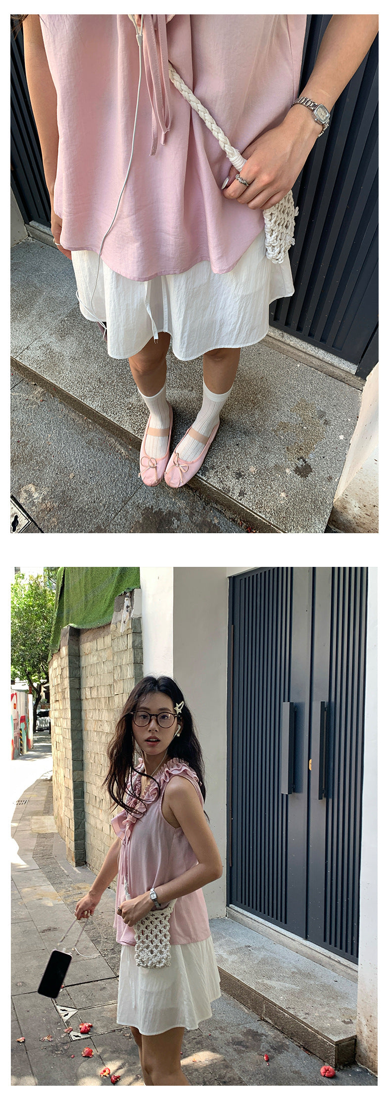 【H5374】實拍夏季清新簡約高腰裙(內含安全褲)250715